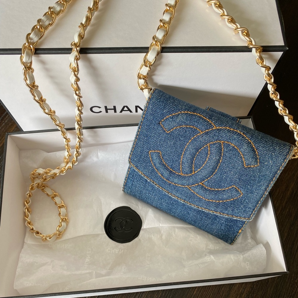 🔥 RARE🔥 vintage CC bifold denim WOC